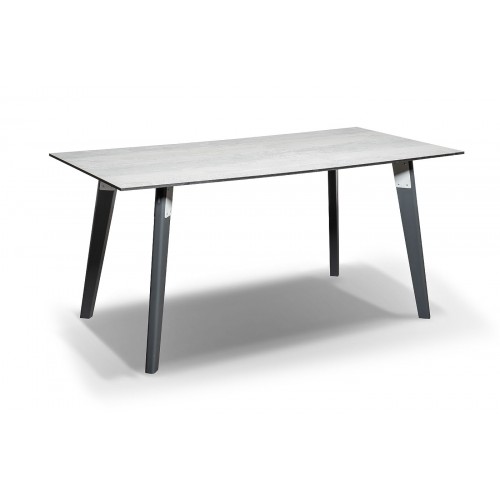 &quot;Марко&quot; Обеденный стол 160х80см, столешница HPL, цвет светло-серый 12 мм, подстолье деревянное