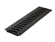 Решетка пластиковая Волна Ecoteck Standart DN100 (черный) (498х136х15.5мм)