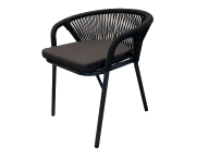 &quot;Женева&quot; плетеный стул из синтетических лент, цвет темно-серый (производство)