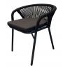 &quot;Женева&quot; плетеный стул из синтетических лент, цвет темно-серый (производство)