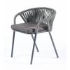 &quot;Женева&quot; плетеный стул из синтетических лент, цвет серый, плоская веревка (производство)