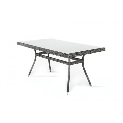 &quot;Латте&quot; плетеный стол из искусственного ротанга, цвет темно-серый 160х90см