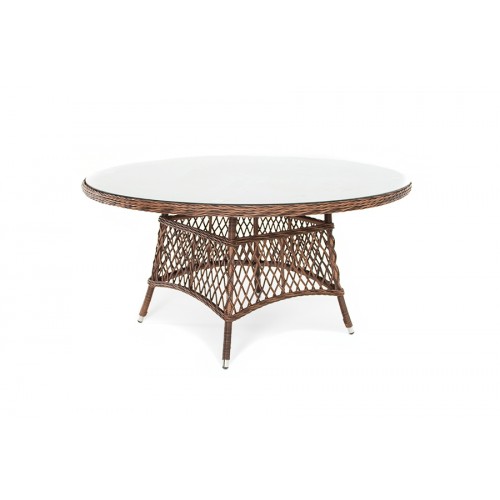 &quot;Эспрессо&quot; плетеный круглый диаметр 150 см. стол из искусственного ротанга, цвет коричневый