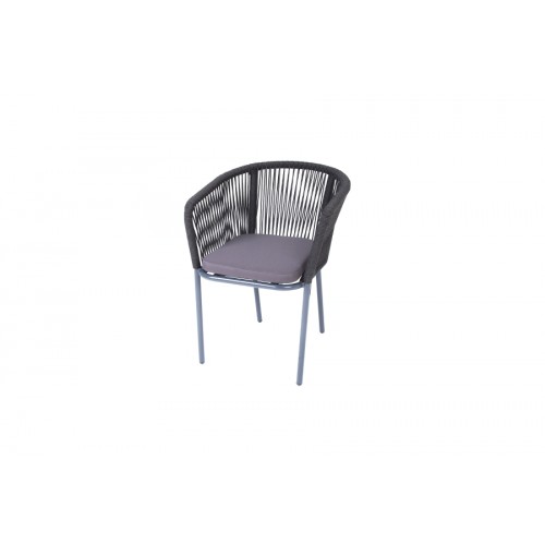 &quot;Марсель&quot; плетеный стул из эластичных лент, цвет темно-серый